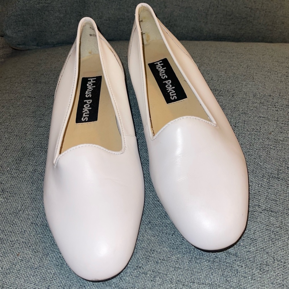 Hokus pokus white leather ballet flat